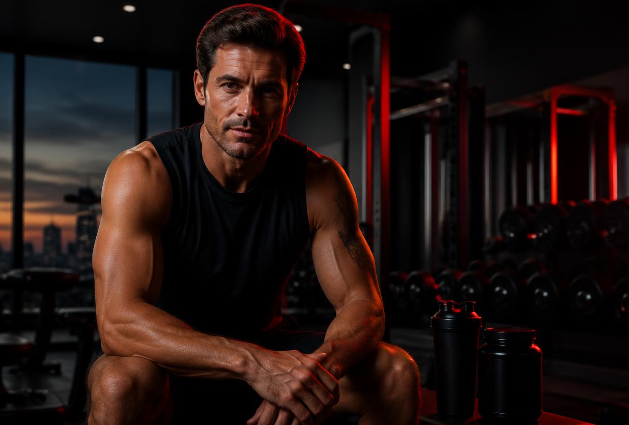 Man in his forties training with renewed energy and stamina